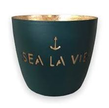 Windlicht,Madras, M, sea la vie, petrol\gold
