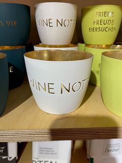 Windlicht,Madras, M, Wine Not? weiß,gold